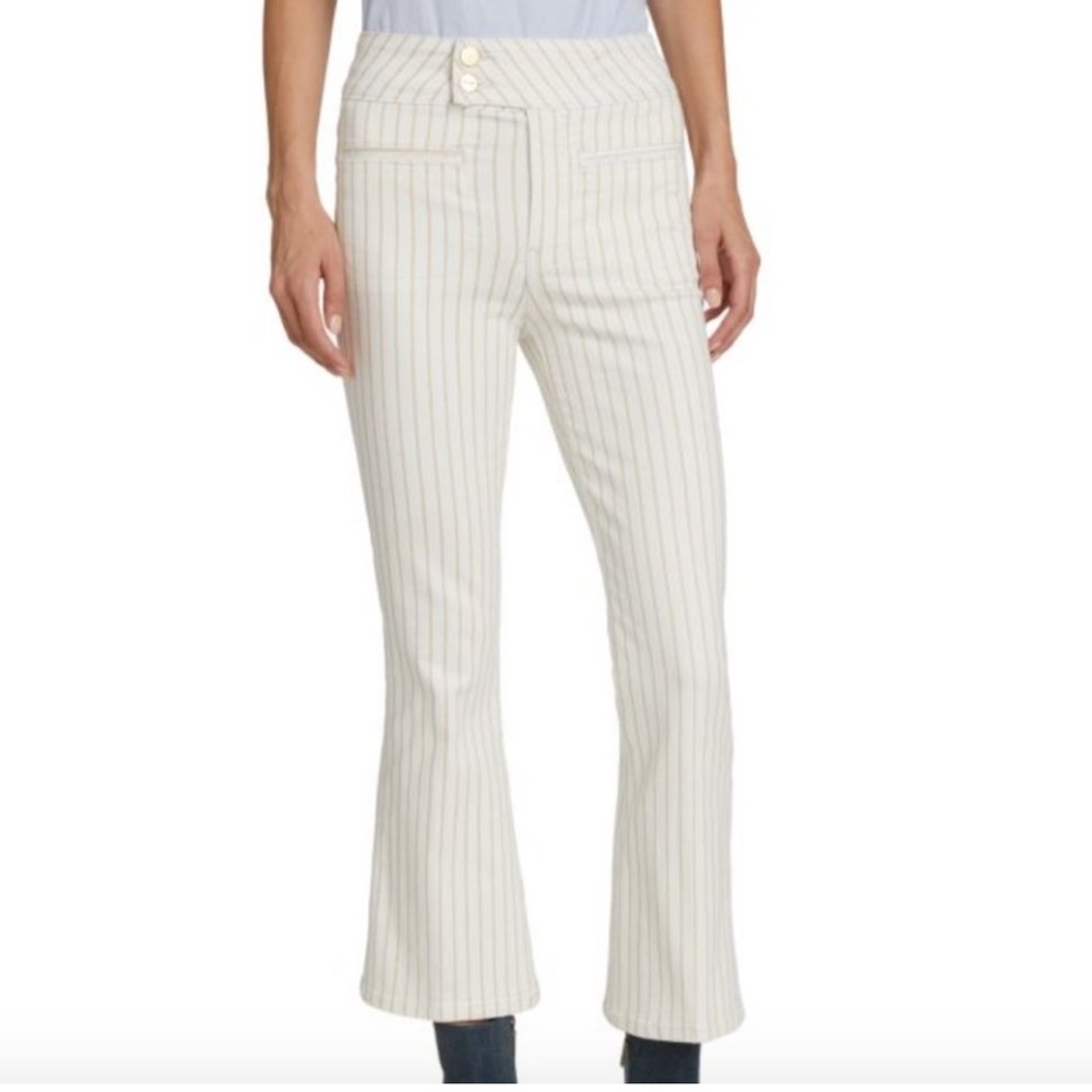 Frame Denim Le Hardy Tan Striped Flare